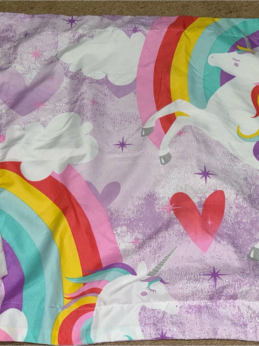 Rainbow Unicorn Print Bedding - Pastel Pink & Multicolor